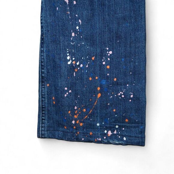7 For All Mankind Paint Splatter Medium Wash Bootcut Jeans Women's 26 - Picture 13 of 13